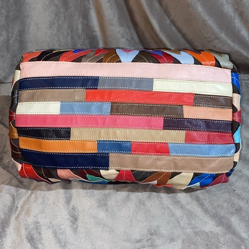 Agueda Leather Multicolored Shoulder Bag - Picture 5 of 12